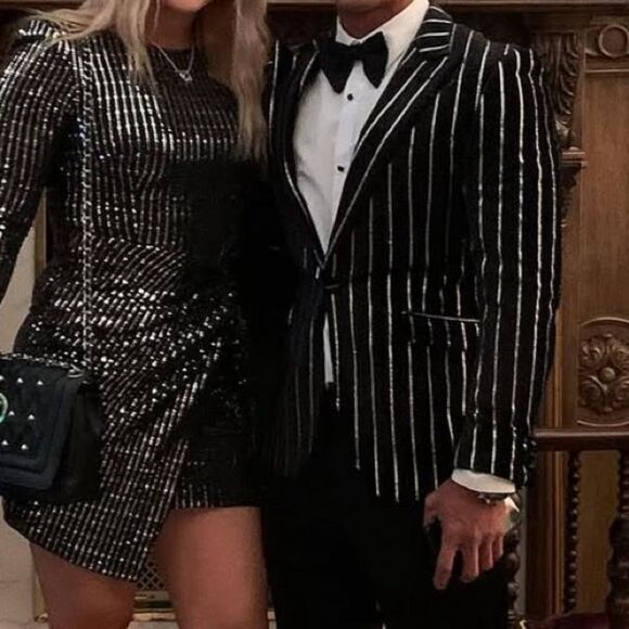 Black and Silver Striped Blazer Giovanni Testi - Picture 2 of 11